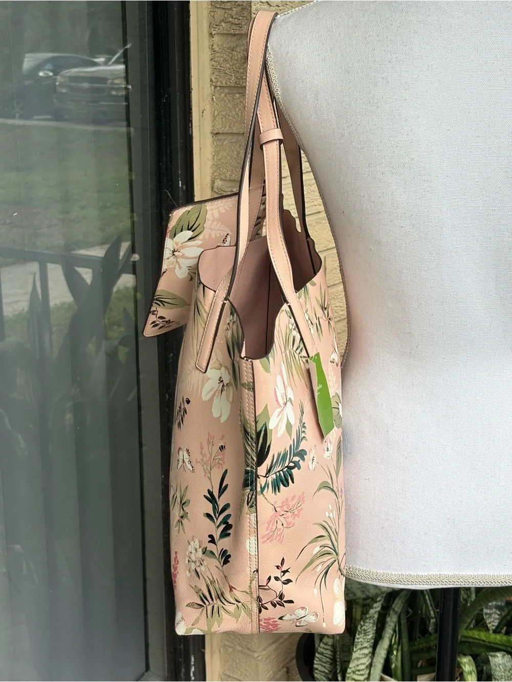 Kate Spade Arch Place Mya Reversible Tote Bag Floral Butterfly Pink Multi Set